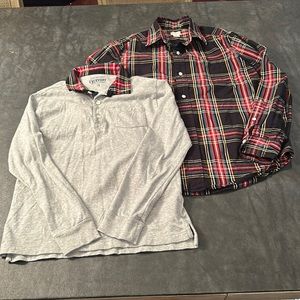 Crewcut set- Button down is a size 12 and the long sleeve polo a size 10.